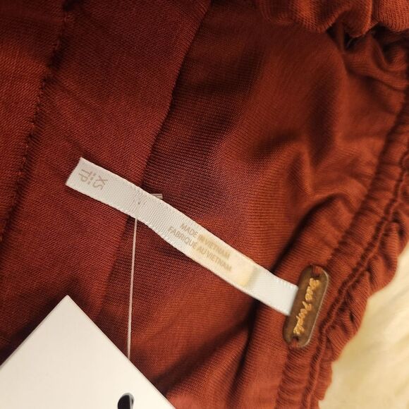 Free People Hayley Midi Dress in Russet Acorn‎ Burnt Orange NWOT - Picture 7 of 9